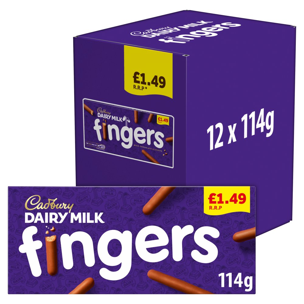 Cadbury Dairy Milk Fingers Chocolate Covered Biscuits  114g