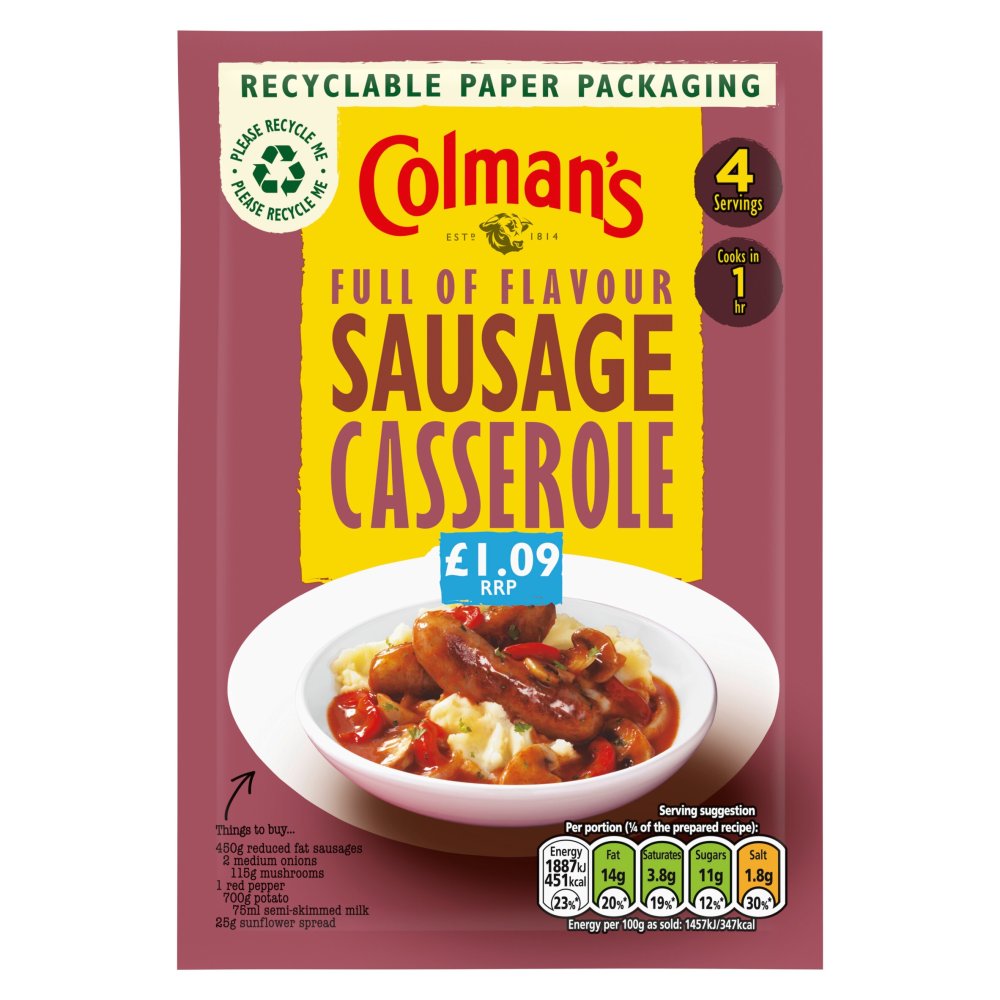 Colman's Recipe Mix Sausage Casserole 39 g